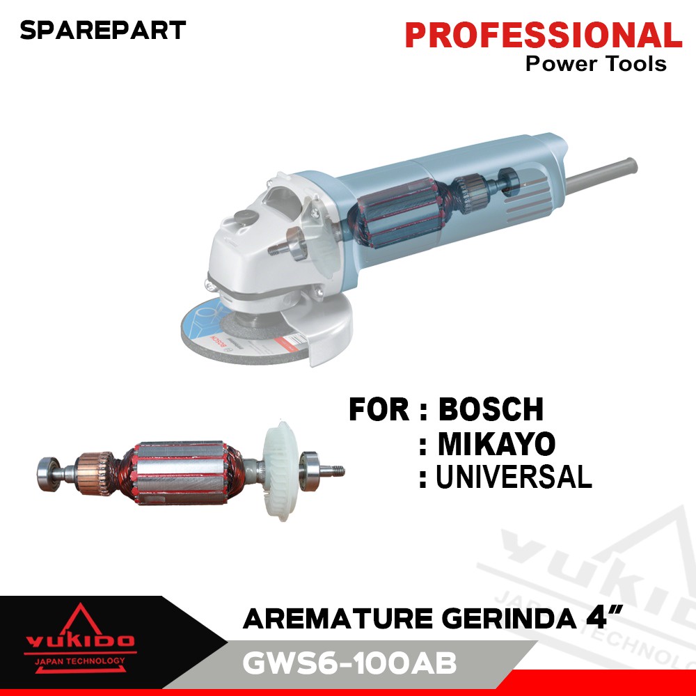 BIGE SALE YUKIDO SPAREPART ANGKER ARMATURE ANGLE GRINDER / MESIN GERINDA MT90 Angker / armature UNTUK MAKTEC MT90