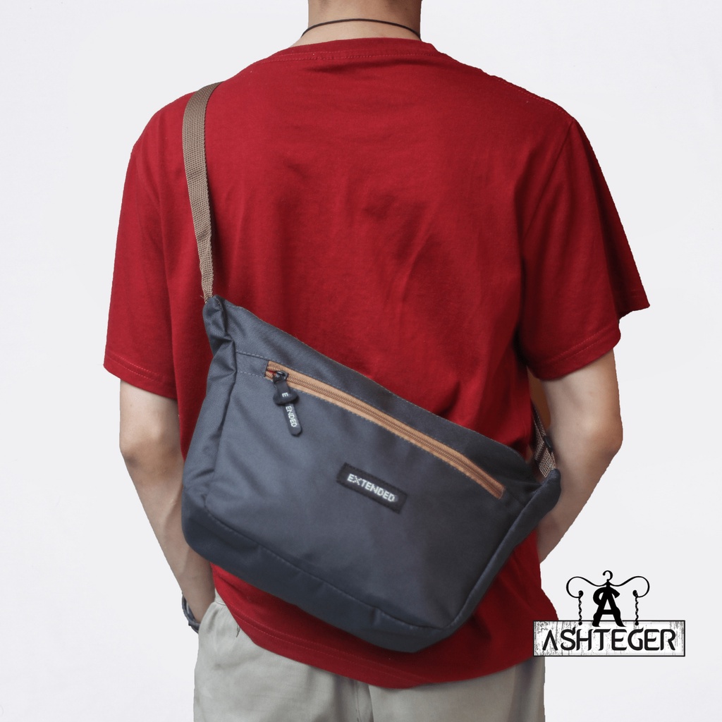 Tas Selempang Pria Wanita Casual Trendy Slingbag Unisex Kuliah Sekolah Kerja Polos Slempang Cowok Korea Murah