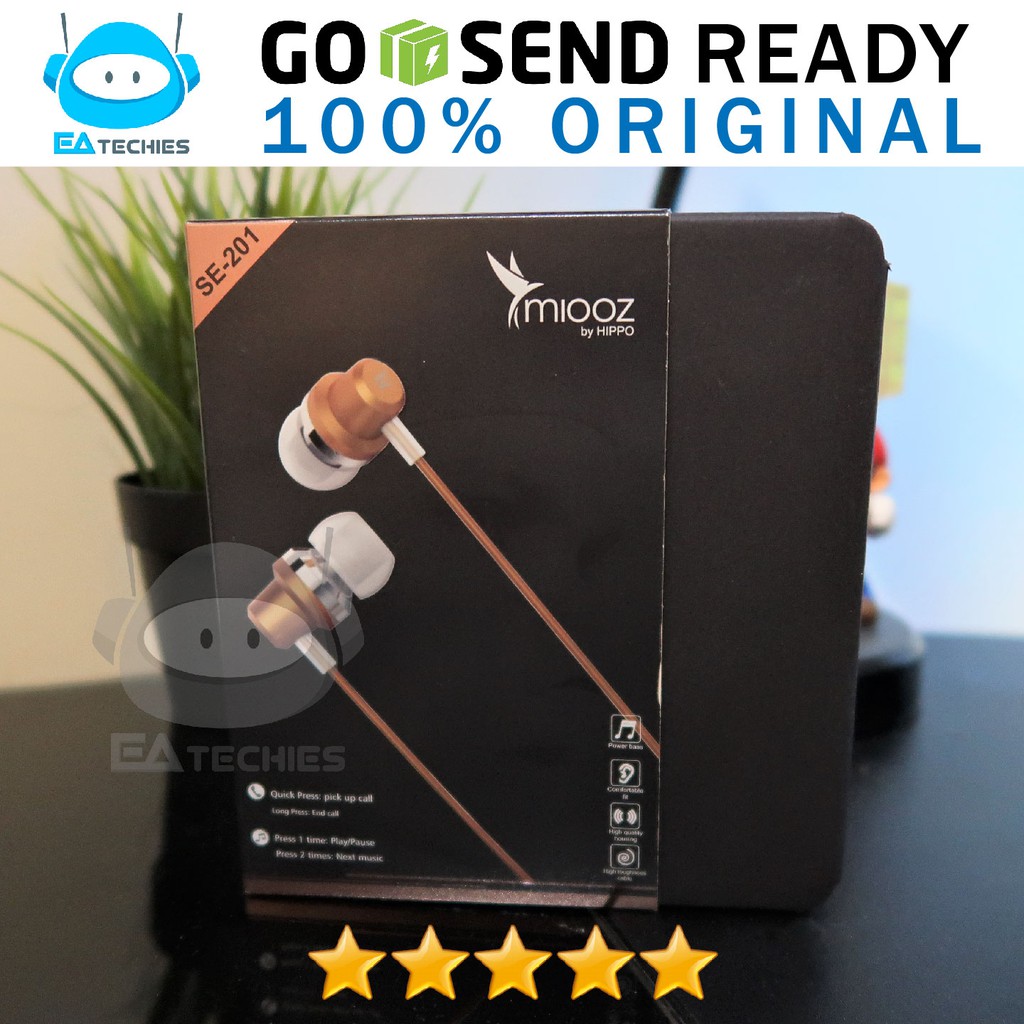 Earphone Hippo Miooz SE201 Super Bass with Microphone 100% ORIGINAL