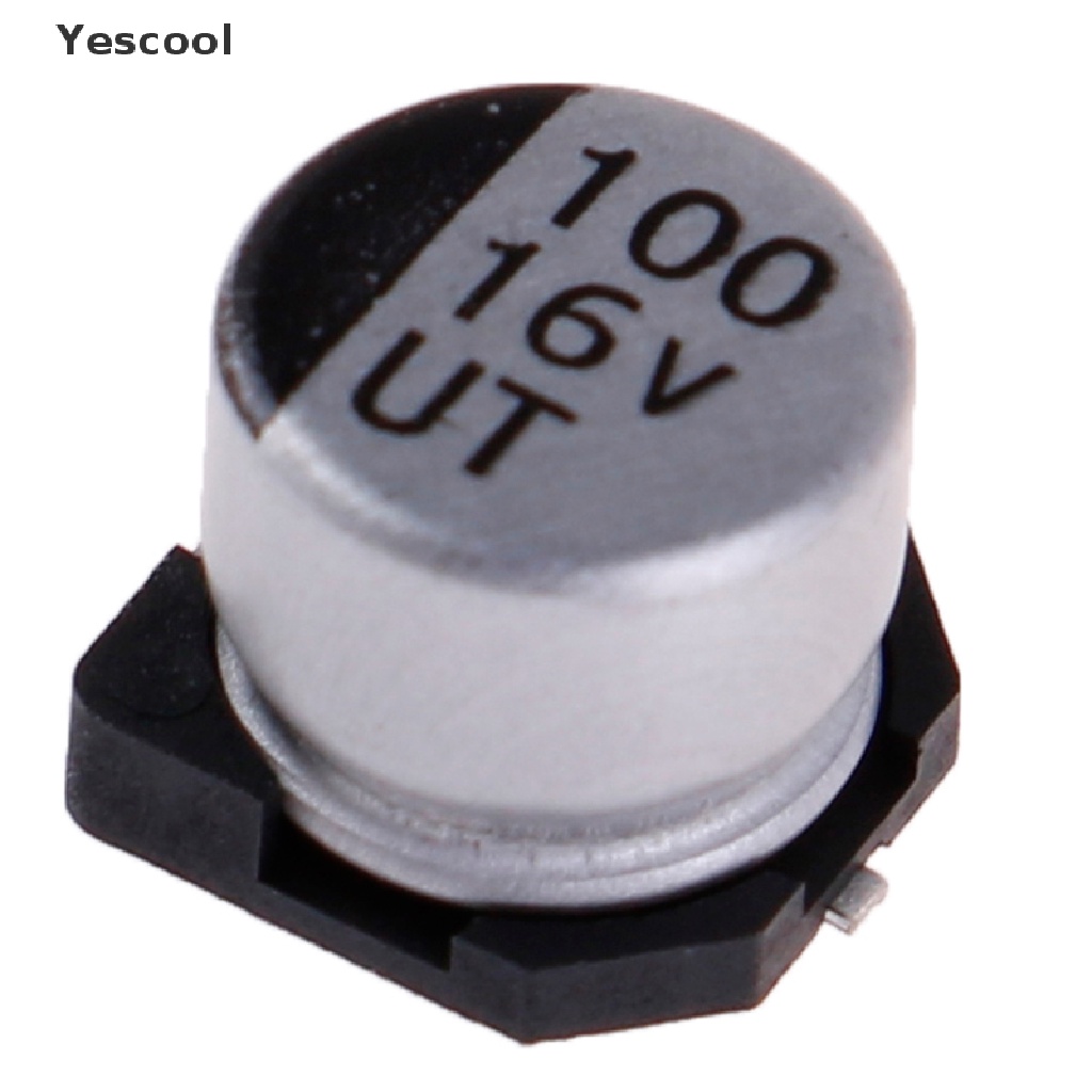 Yescool 20 pcs SMD electrolytic capacitors with specifications of 6*5 mm 16V 100uF .