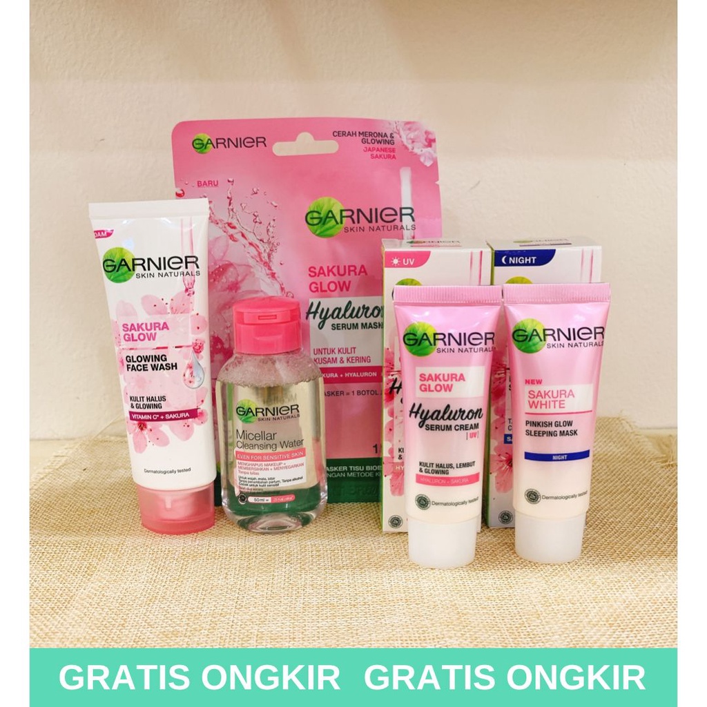 [Paket Hemat] Garnier Sakura White Travel Kit Skin Care / Garnier Sakura Glow  Hyaluron [Kulit Cerah