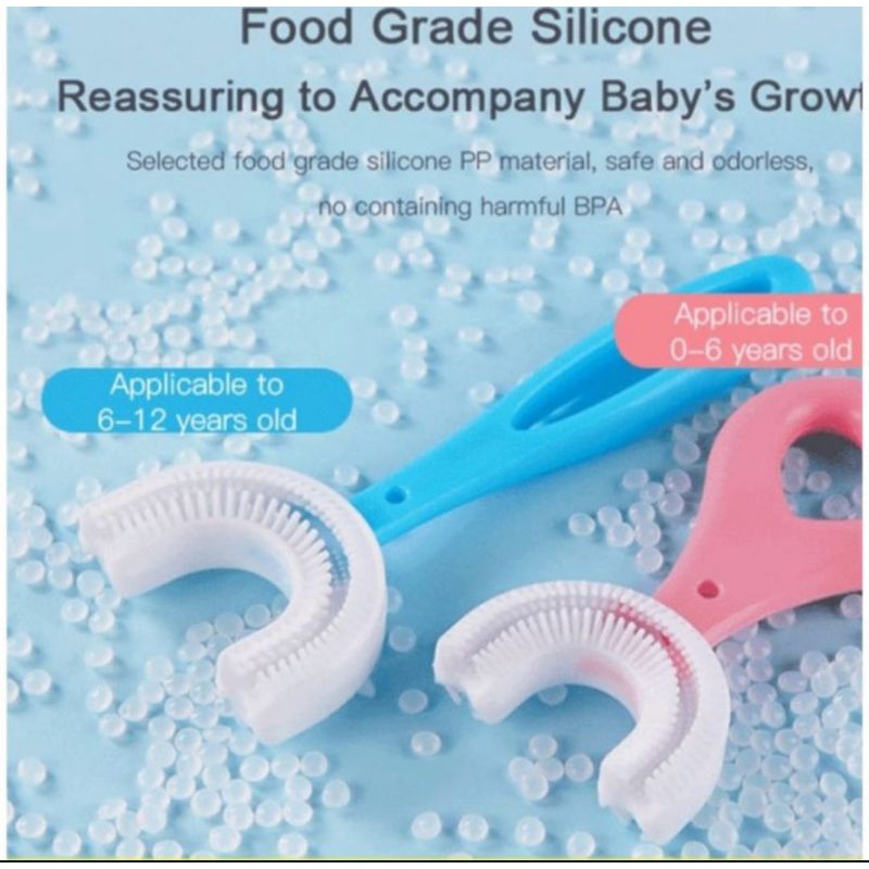 Sikat Gigi U shape - Tooth Brush 360 Anak Anak Balita bahan silikon lembut - Training Toothbrush anak