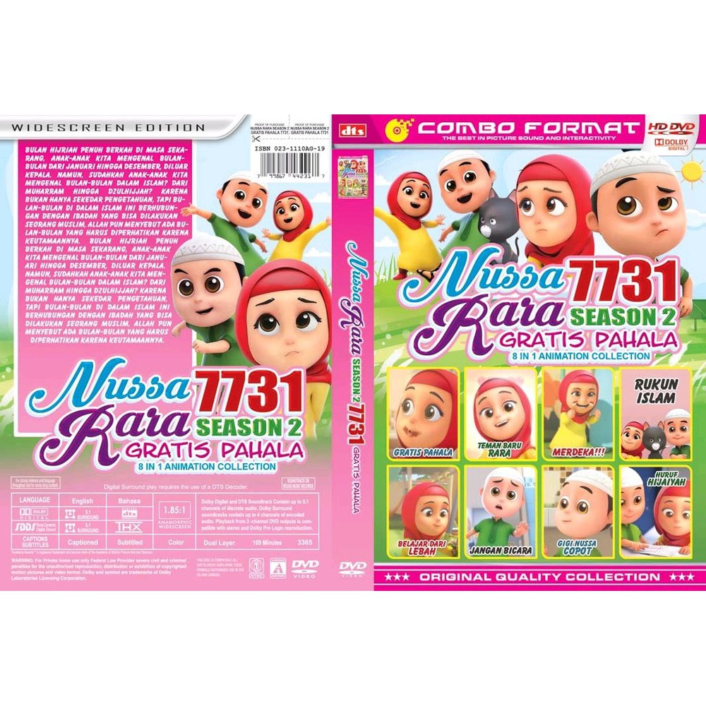 PROMO KASET VIDEO DVD FILM KARTUN ANIMASI TERLARIS NUSSA RARA