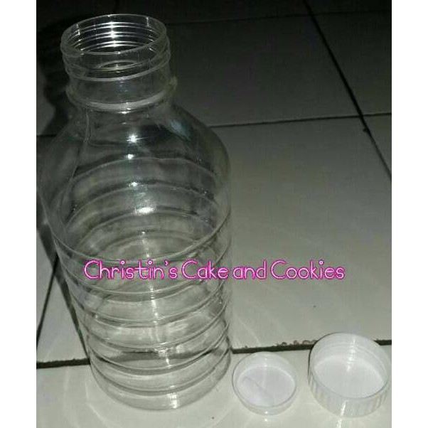 BOTOL PLASTIK PET 1 LITER 1000CC DRAT - TANPA SEGEL