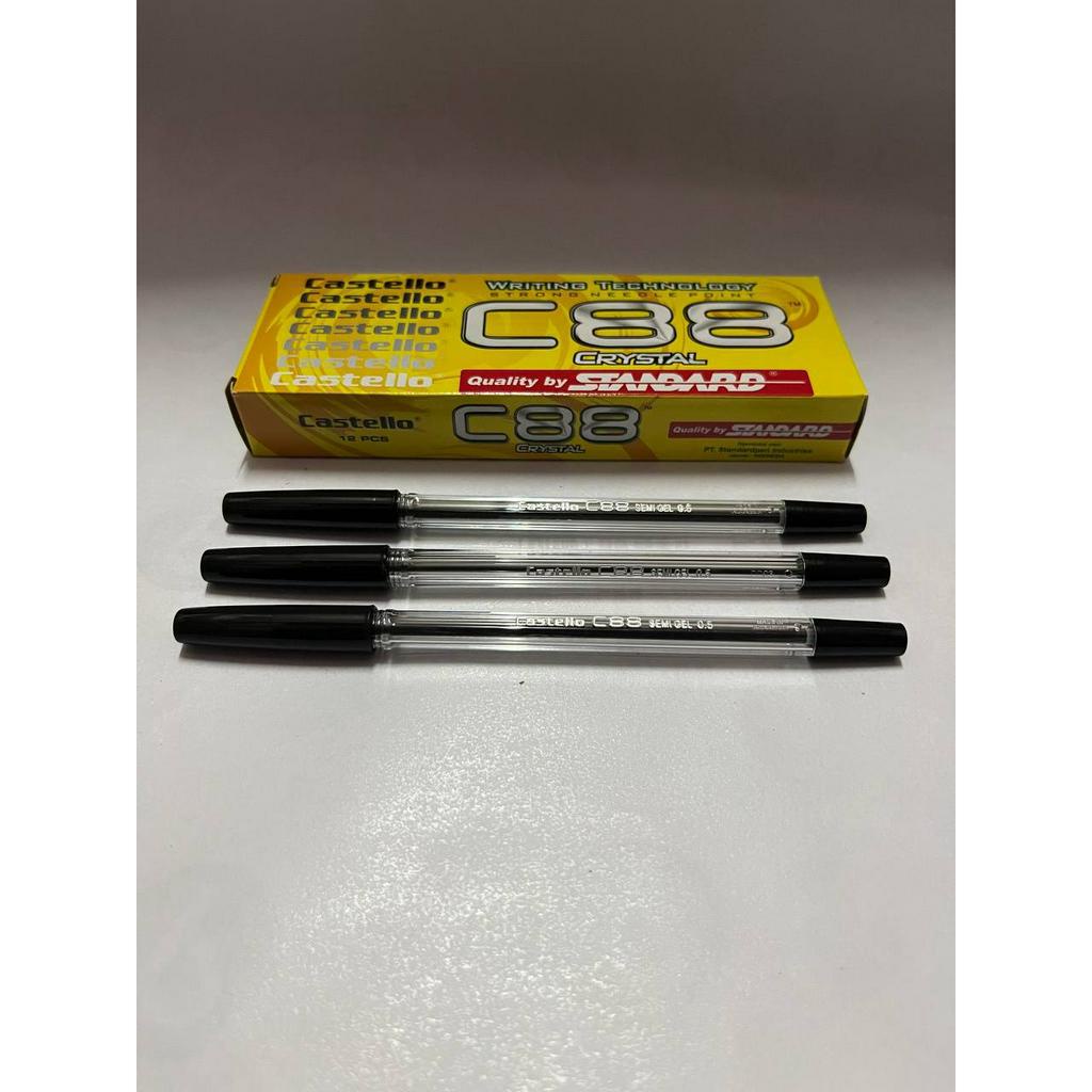 

(12pcs) Pulpen / Bolpoin Castello C88 Crystal Standard