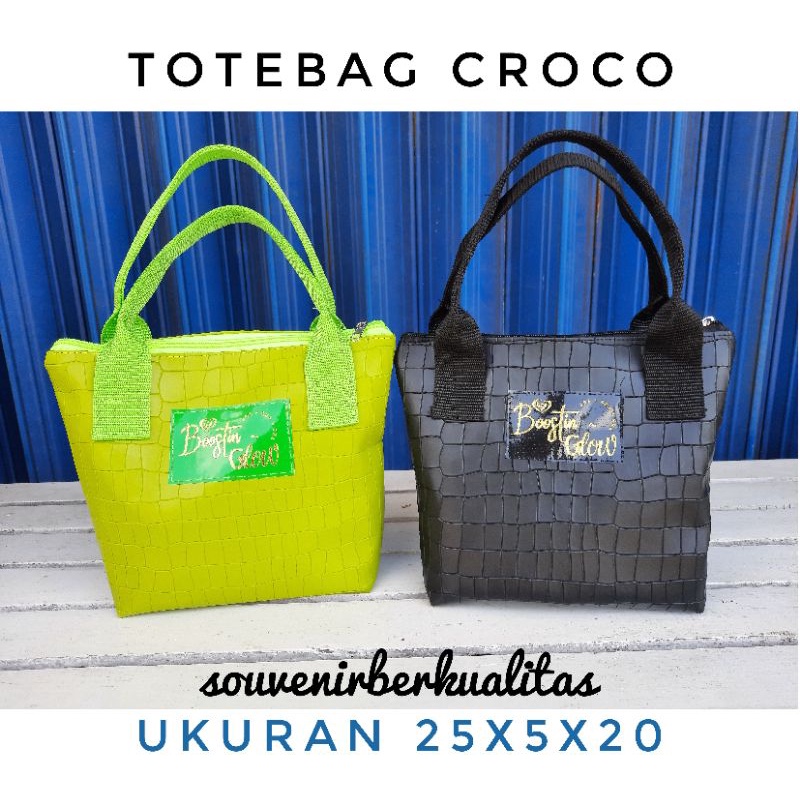 Totebag Croco Handbag Tas Kosmetik Tas Skincare Tas Makeup Souvenir Skincare Pouch Skincare Gift Ski