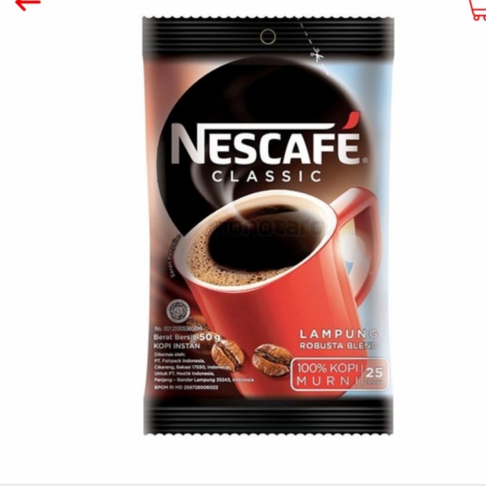 

minuman kopi nescafe classic bag seduh 25gr 50gr