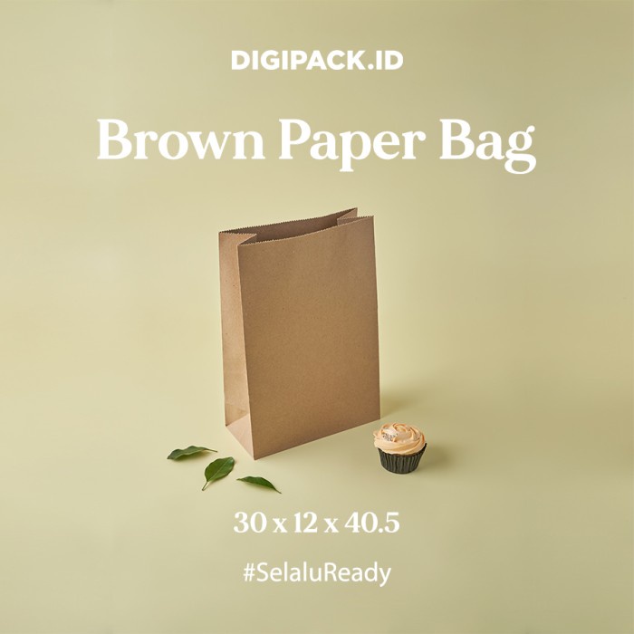 

✨ BISA COD ✨ [Digipack] Brown Paper Bag 30 x 12 x 40.5 | Kantong Kertas Roti Snack