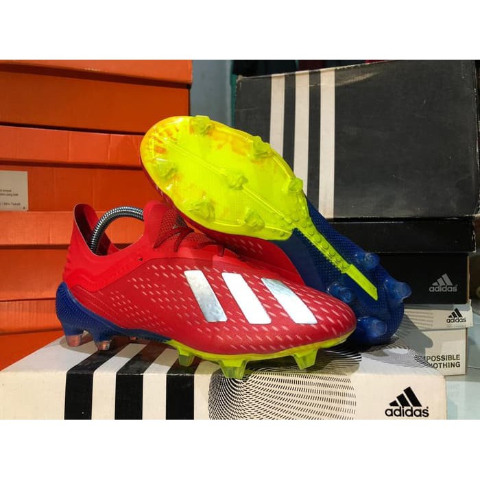 Soccer Adidas X18.1 FG - Red Blue Yellow