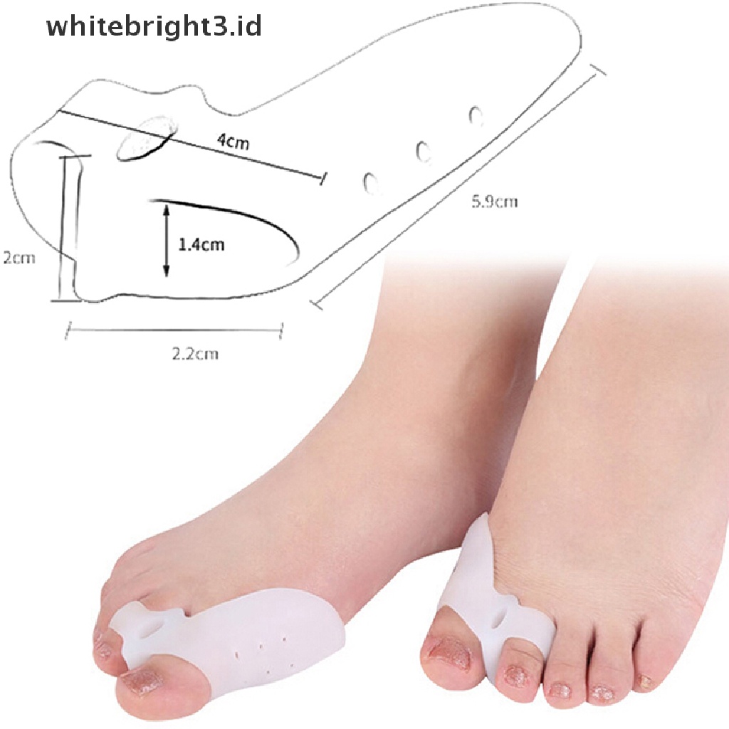 (whitebright3.id) 2pcs / Set Alat Korektor / Pelurus Jari Kaki Orthotic Bahan Silikon