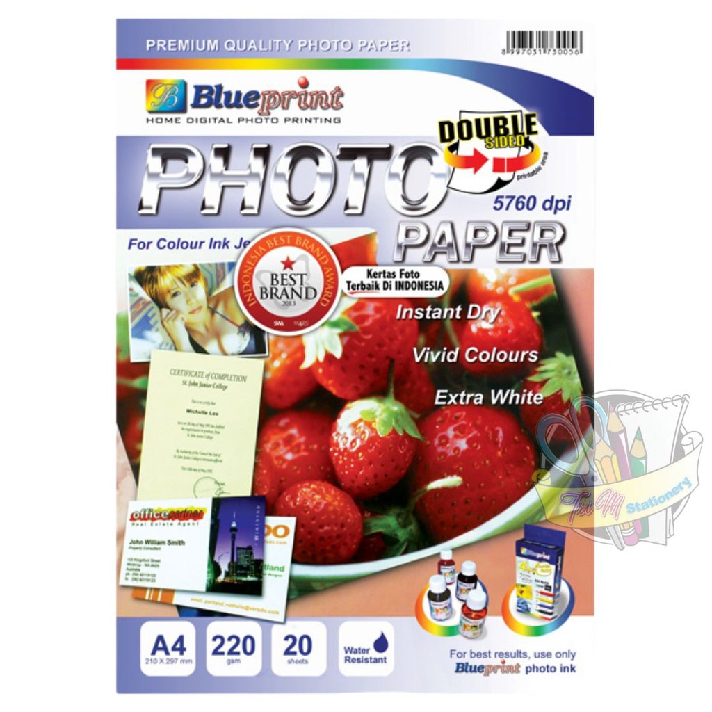 

Blueprint Photo Paper 230gsm 20sheet Kertas Photo
