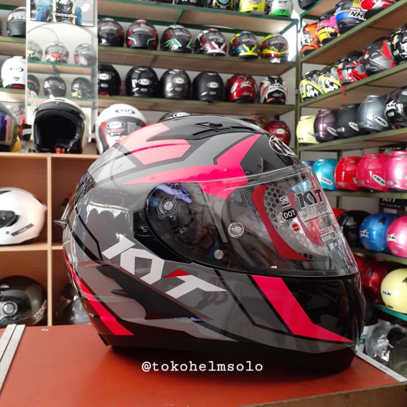 KYT Falcon FR Raid Black Fuxia Yellow Fluo