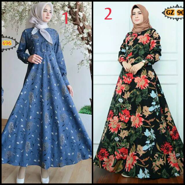 GAMIS SUPER JUMBO 5L MAXI DRES BUSUI MOTIF / PAKAIAN MUSLIMAH WANITA