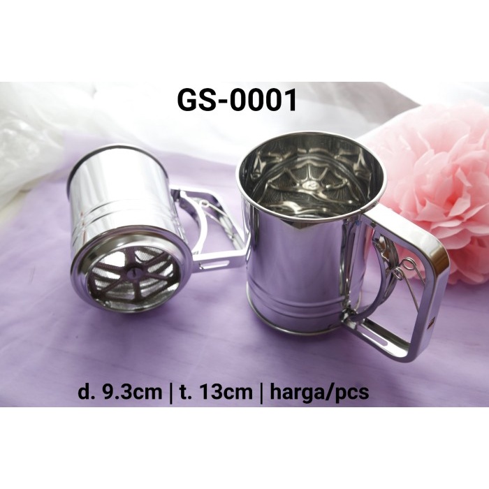 

KUE-PENGHIAS-ALAT- GS-0001 SARINGAN PENGAYAK AYAKAN TEPUNG STAINLESS STEEL LAPISAN GANDA -ALAT-
