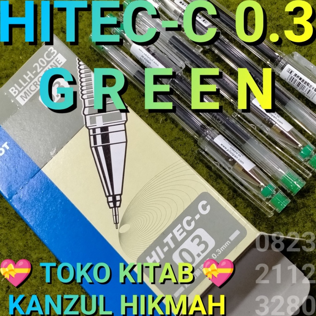 

1 LUSIN PEN PENA PULPEN PILOT HITEC HI TEC C 0.3 GREEN PHC03A5