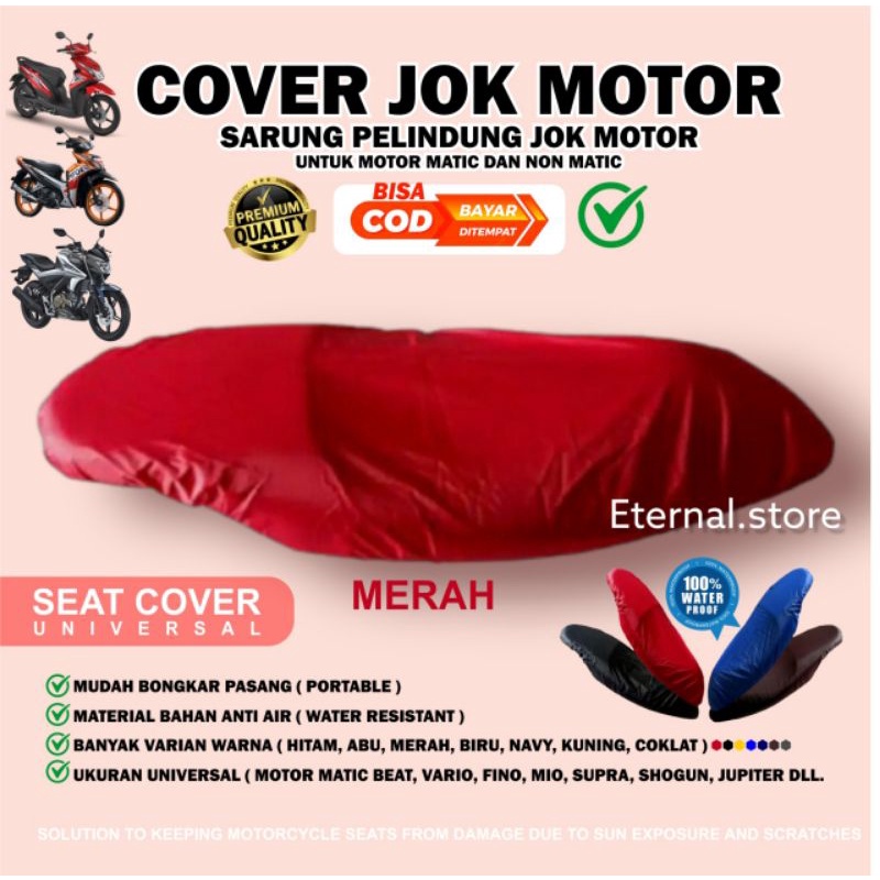 Cover Jok Motor Murah Sarung Pelindung Jok Motor Beat Vario Scoopy Fino Xride Mio Spin Supra Shogun Jupiter N-max Aerox Pcx Adv Freego Vesva Vixion Megapro Cbr Thunder