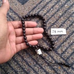 tasbih kokka bulat hitam polos ± 9 mm ( 9mm ) 33 butir ( kauka kaukah pukah pukaha kuka koka )