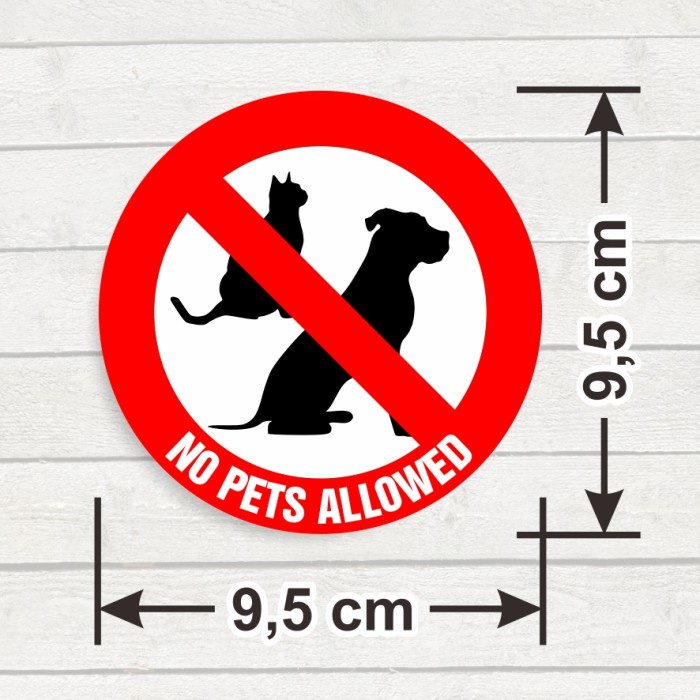

Sticker Sign No Pets Allowed Stiker Label Bundar Tanda Larangan membawa Hewan Peliharaan