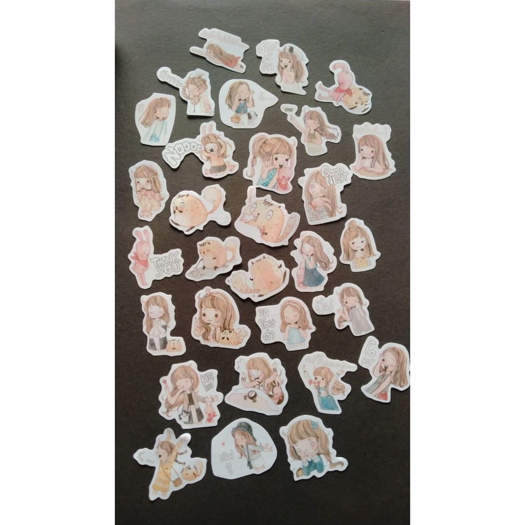 

Stiker Gadis Lucu Bahan Kertas dan Deco untuk Journaling / Scrapbooking / Planner / Diary