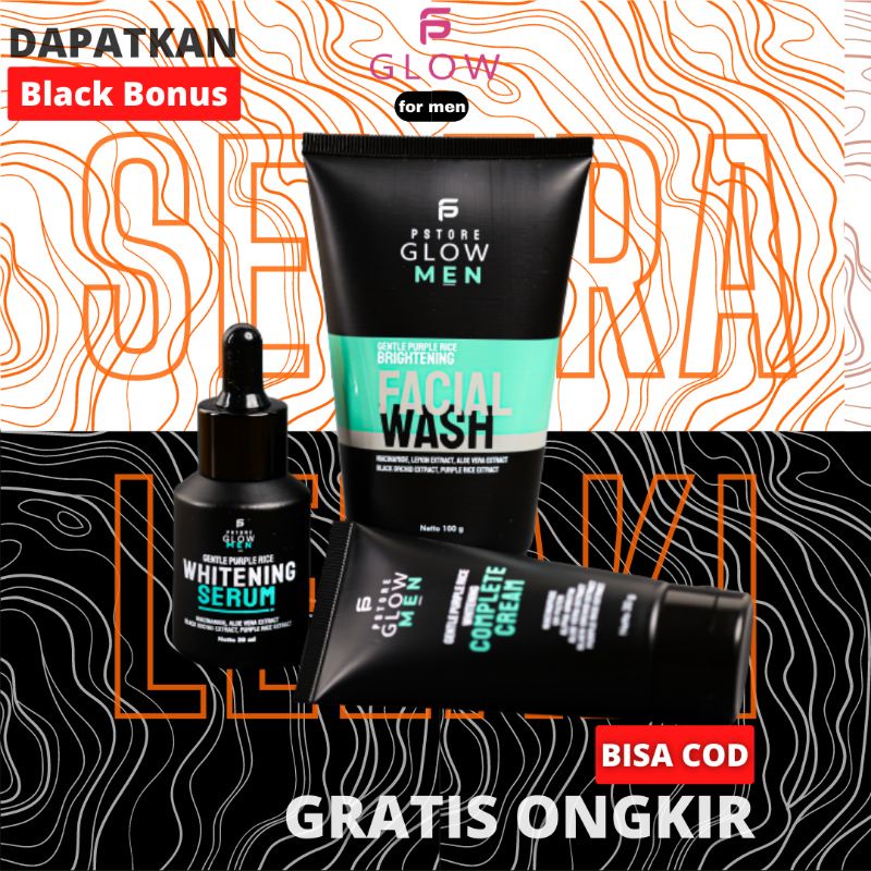 PS GLOW FOR MEN / PAKET BASIC SKINCARE COWOK / PAKET GLOWING SKINCARE PRIA PS GLOW