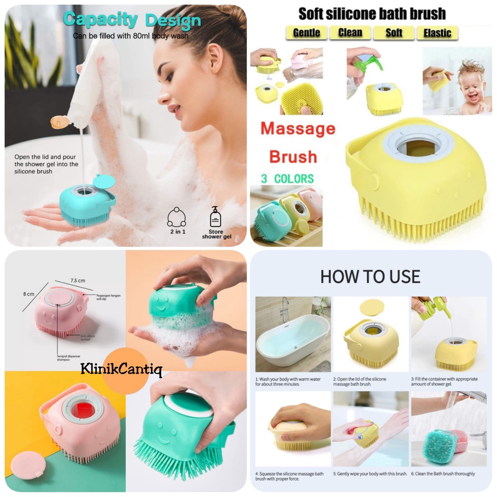 Sikat Mandi Silikon Lembut Soft Silicone Massage Bath Shower Brush