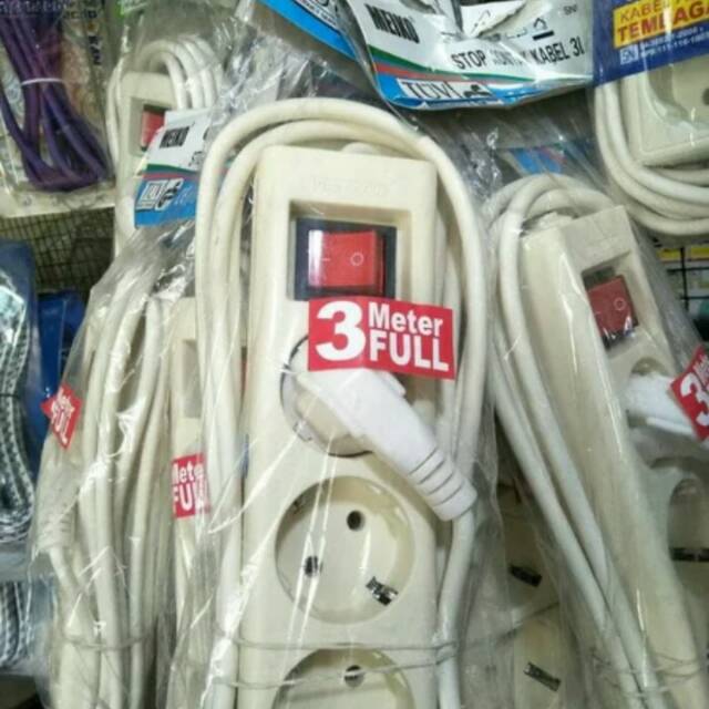 Terminal kabel colokan 3 meter full 3 lubang