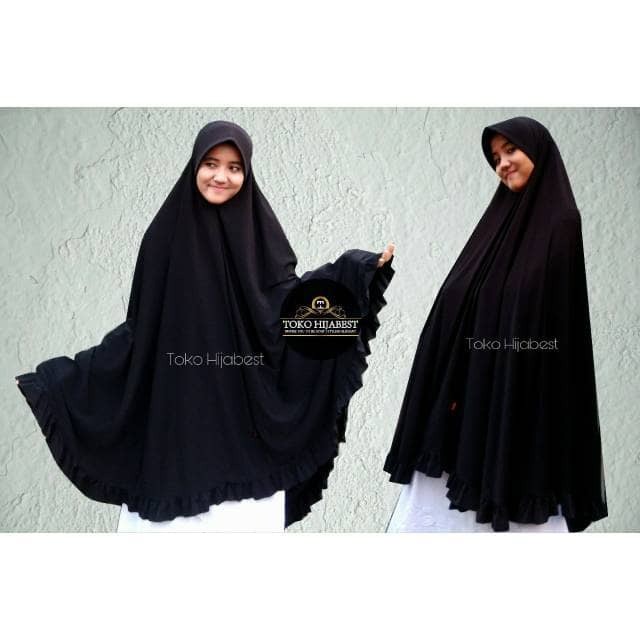 promo Khimar Jersey Rampel kerudung jilbab syari kerudung instan Jumbo XXXL murah kualitas bagus