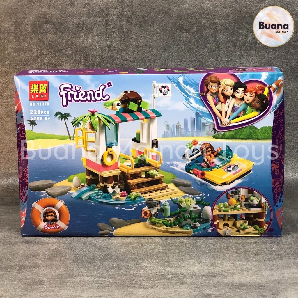 BRICK FRIENDS TURTLE RESCUE MAINAN EDUKASI ANAK PEREMPUAN CEWE BALOK BRICKS FRIEND 11370