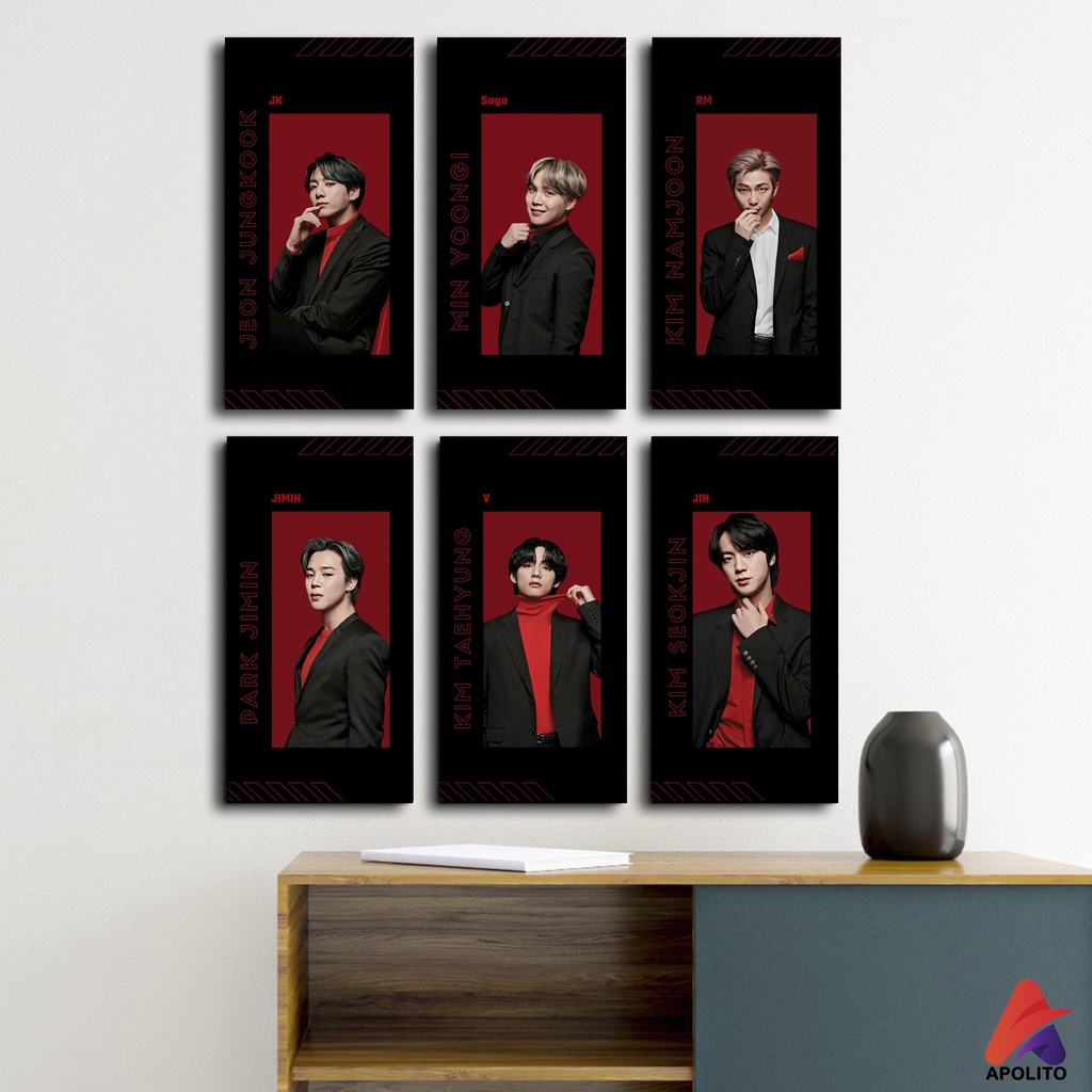 HIASAN DINDING BTS WALLDECOR  BTS PAJANGAN POSTER HIASAN KAMAR DEKORASI KAYU KPOP BTS APOLITO