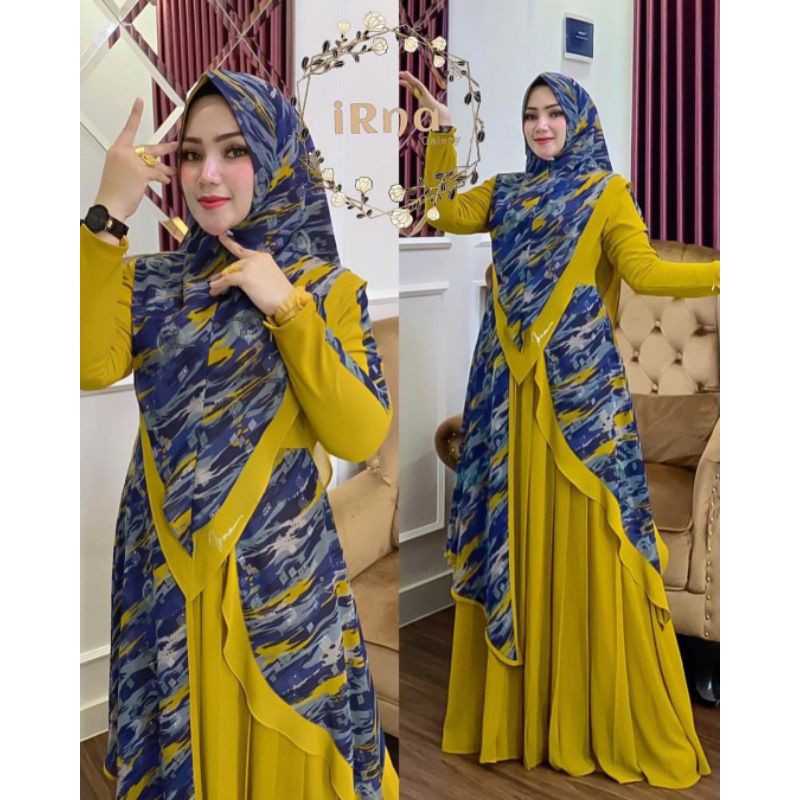 MULAN SET Syari VOL.1 By Irna Gallery - Mulan Original Gamis Set Syar'i with khimar, motif cantik