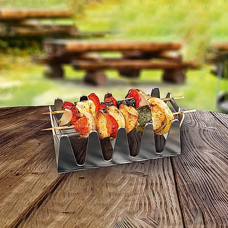 Rak Panggangan BBQ Bahan Stainless Steel Untuk Piknik / Camping