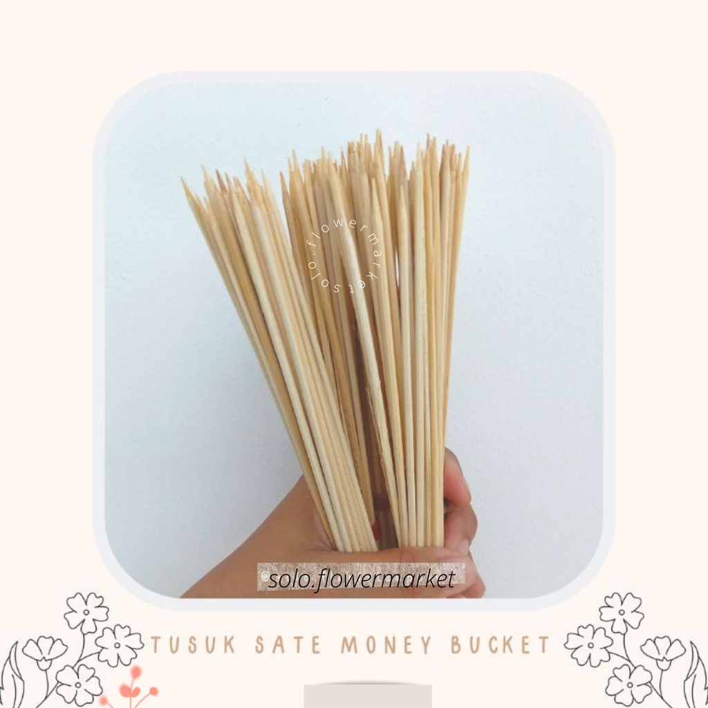 TUSUK SATE BAHAN BUKET SNACK / UANG | tusuk sate bambu | stick bambu | tusuk money buket | tusuk sat