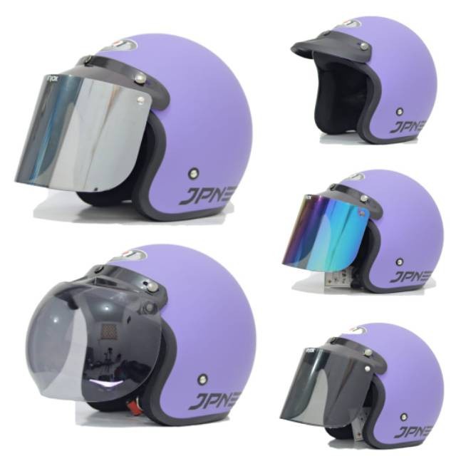 Helm Bogo JPN Retro Ungu Doff