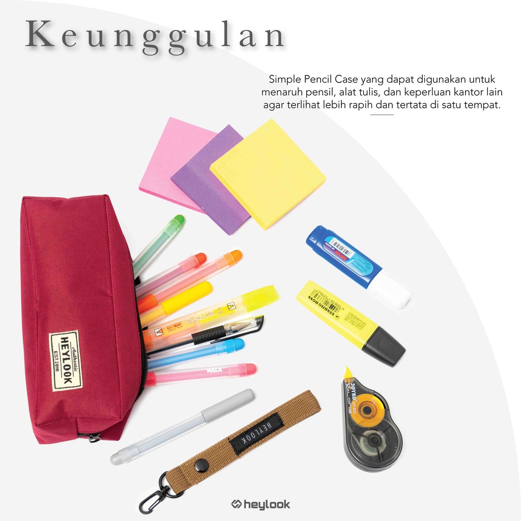 HEYLOOK Project - Tempat Pensil Pencil Case Kostak Kotak Alat Tulis Atk Sekolah Kuliah Kerja - [Bisa Cod]