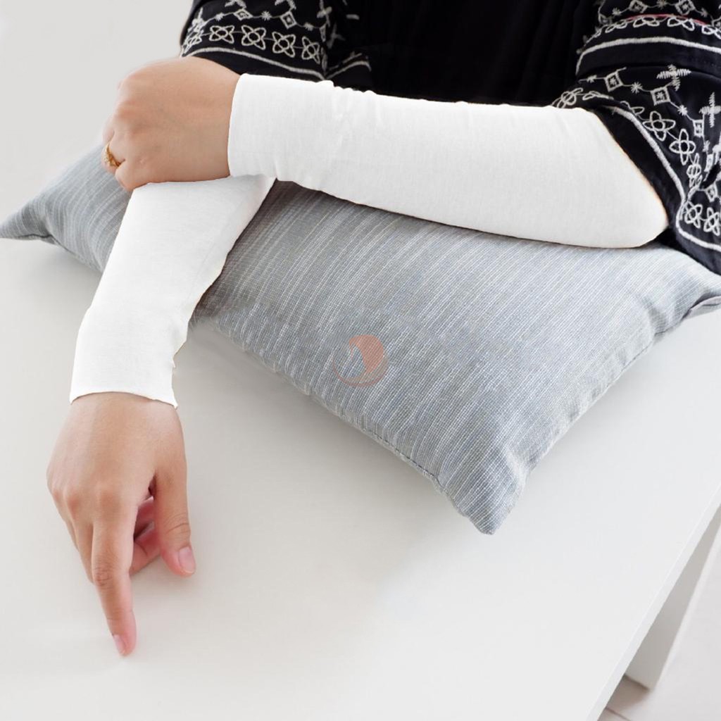 Handsock Manset Tangan Rayon Super Premium Stretch Adem Anti Gerah-White