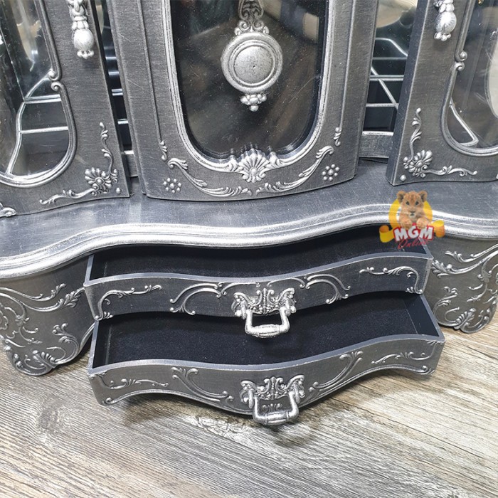 Kotak perhiasan Elegant motif Kayu Kotak musik w/ Jam pendulum JUMBO