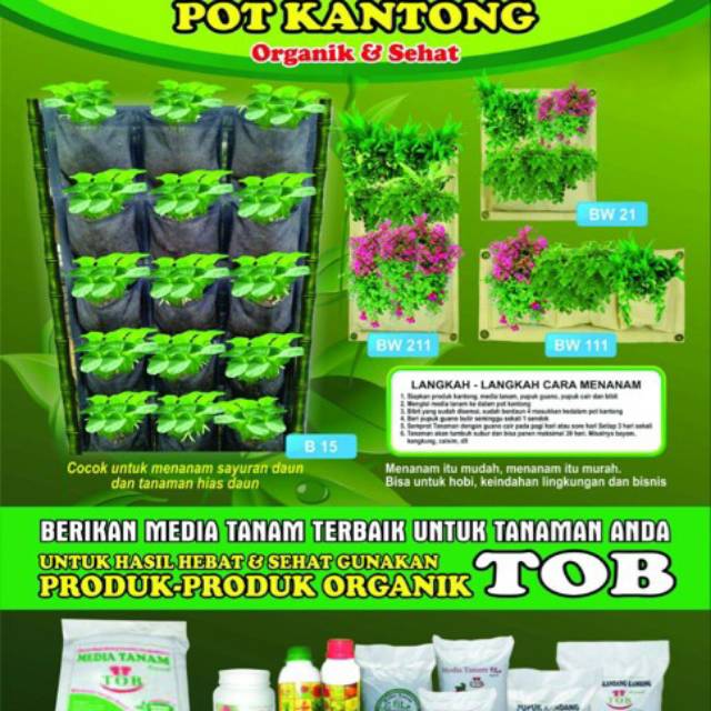 Vertical garden tob pot kantong - wall planter 15 kantong