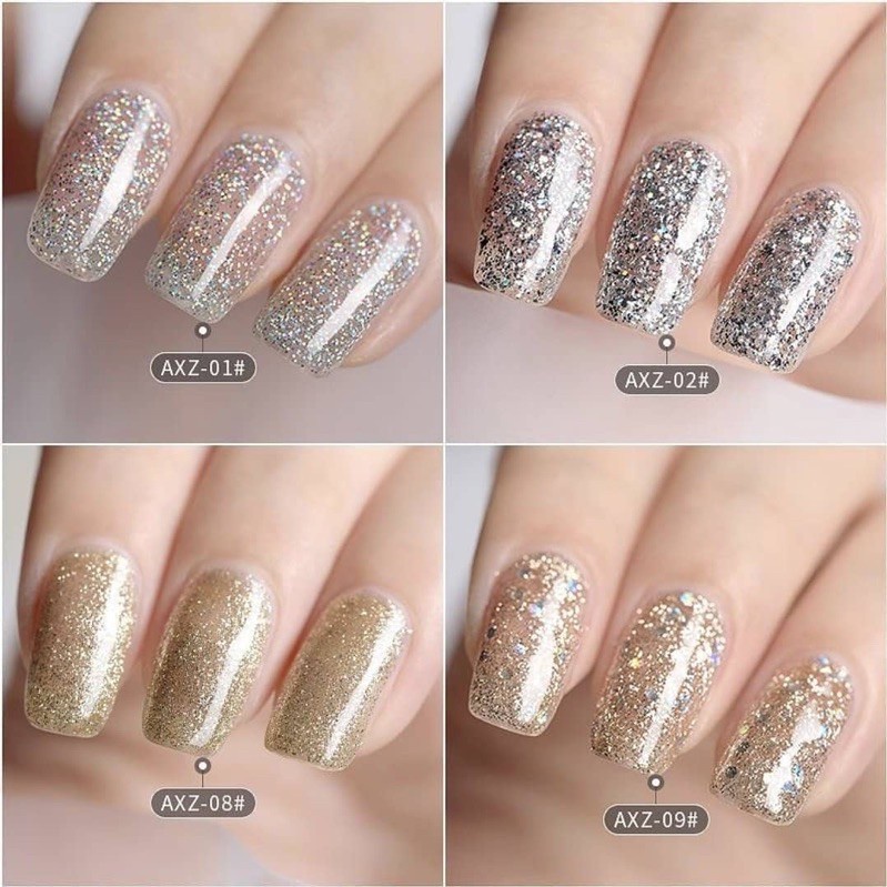 AS AXZ Glitter Nail Gel Polish 15ml / Kutek Gel AS Glitter / GlitterGel Polish / Glitter Gel Polish AS AXZ