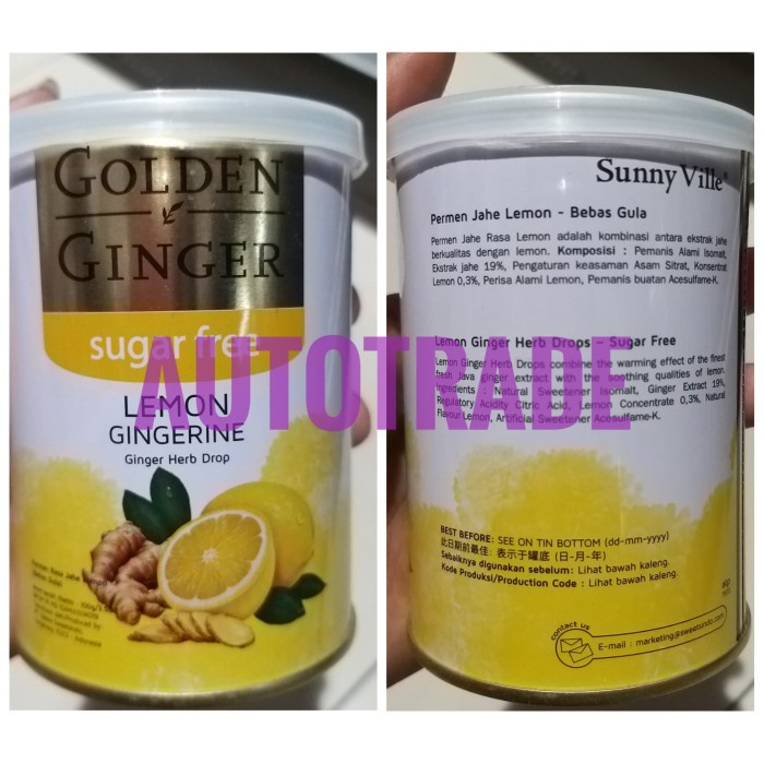 

GOLDEN GINGER FREE SUGAR LEMON GINGER PERMEN JAHE BEBAS GULA 150 GR