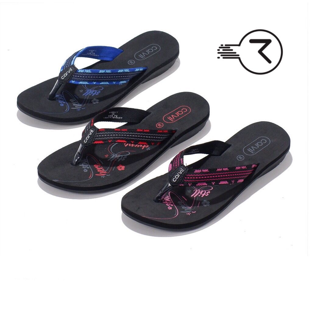 Sandal jepit carvil wanita bermotif sandal carvil kekiniaan wanita