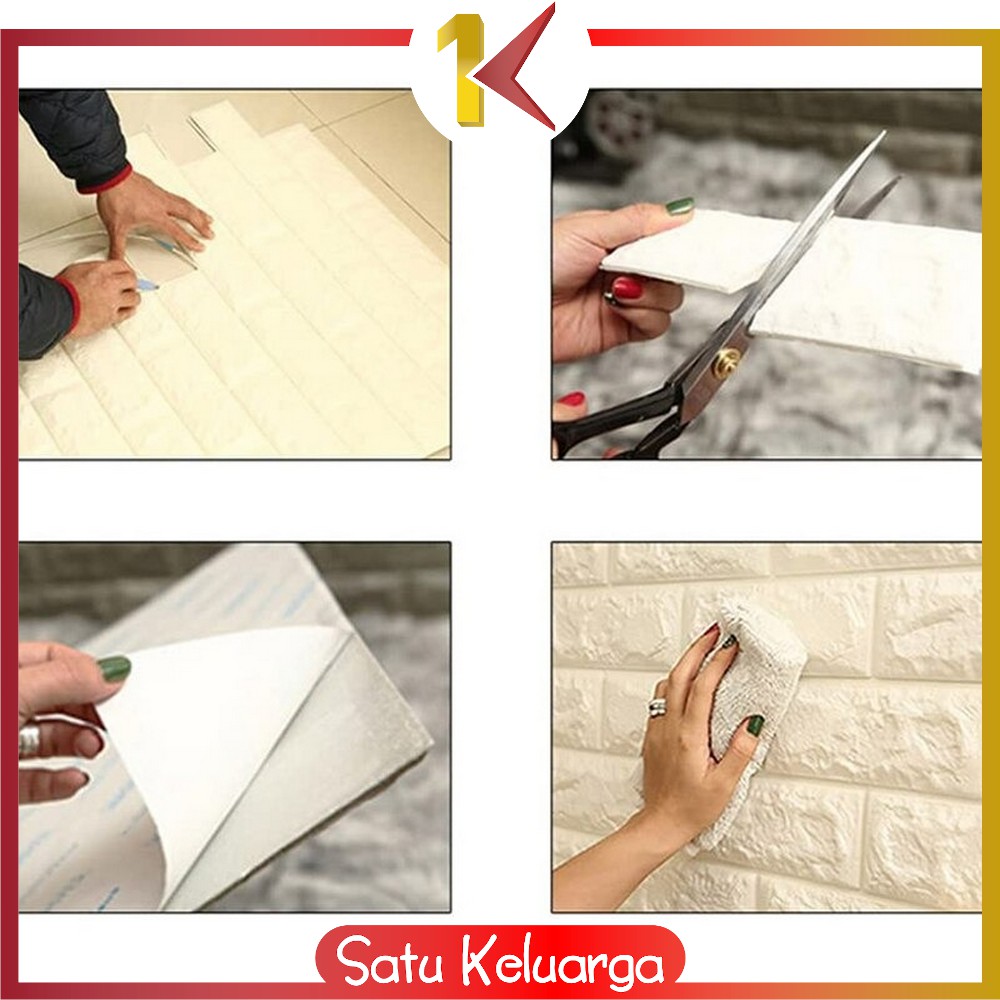 SK-C211 Wallpaper Dinding Foam 3D 20 METER / Wall Stiker Dinding Motif Bata / Walpaper Dinding Kamar-4