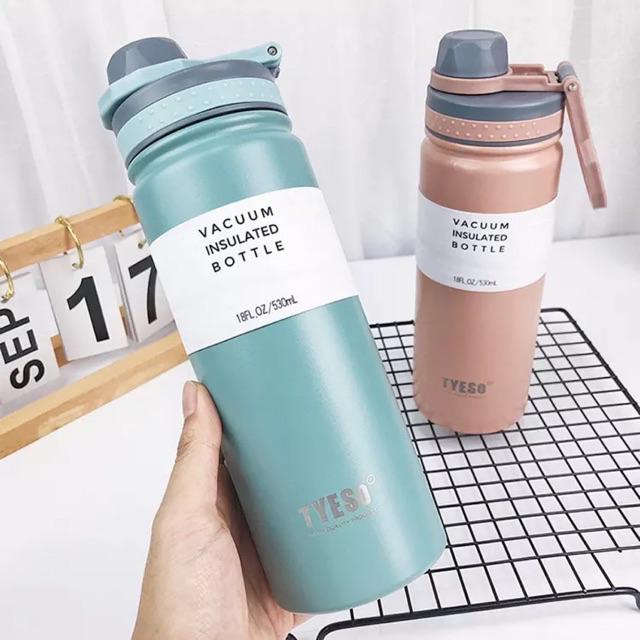 Tyeso Korean Style Stainless Steel Vacuum Insulates Sport Drink Bottle 530ml