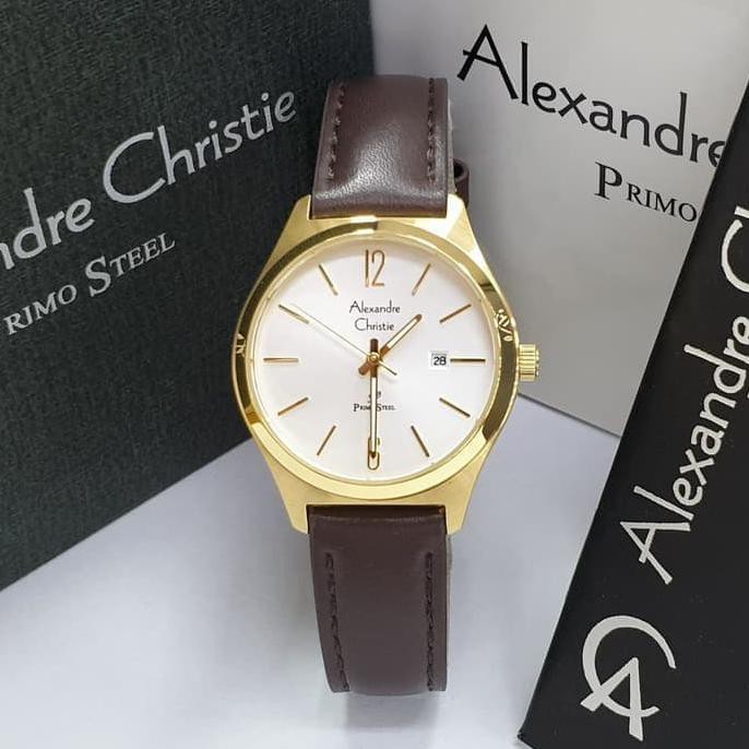 KUALITAS TERBAIK ALEXANDRE CHRISTIE AC 1009 GOLD BROWN WANITA. GARANSI RESMI 1TAHUN TERLARIS