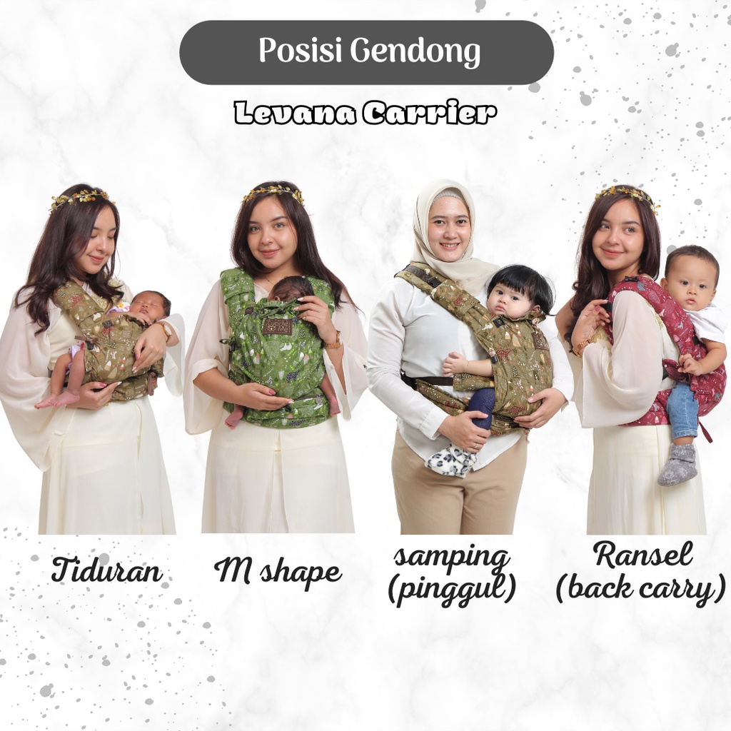 [Ringan] Cuddle Me Levana carrier Gendongan bayi SSC mehtai Newborn adjustable bisa setting anti pegal M shape dari lahir