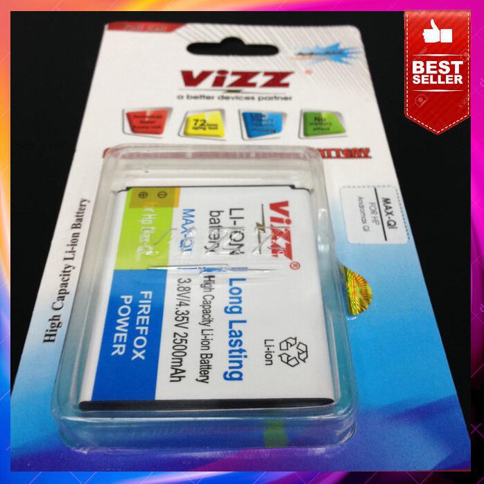 Acc Hp Baterai Vizz Max Qi Double Power Smartfren Andromax Qi 2500Mah