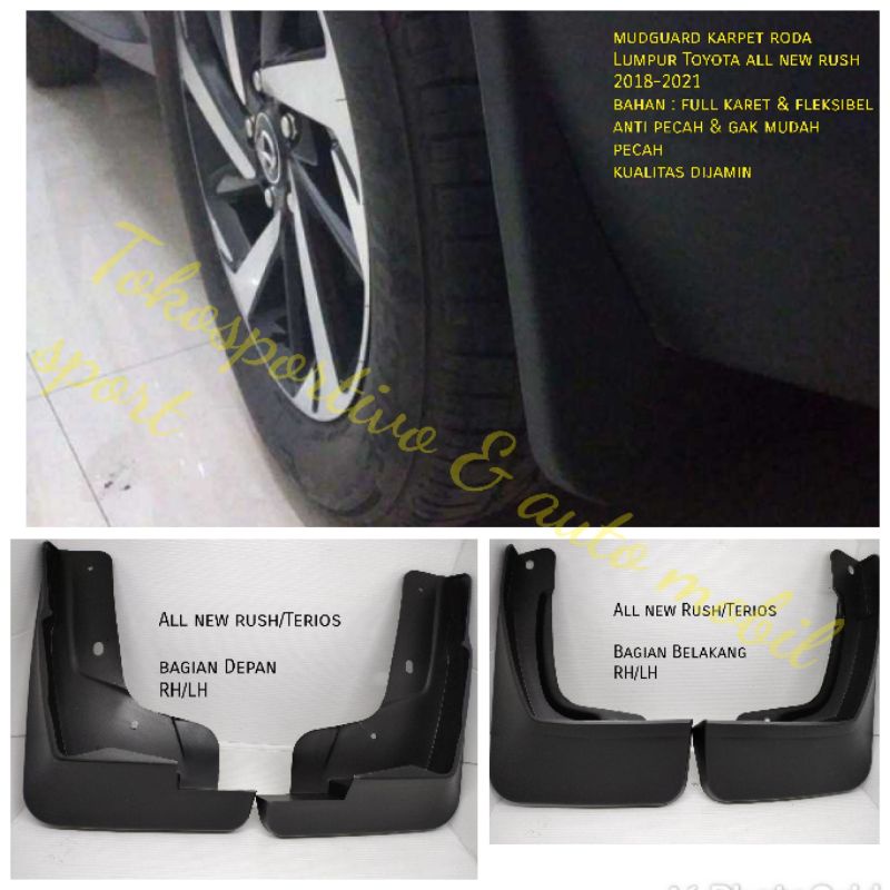 Mudguard karpet Lumpur Roda penahan lumpur full karet Toyota all new rush/terios 2018-2021 ati pecah
