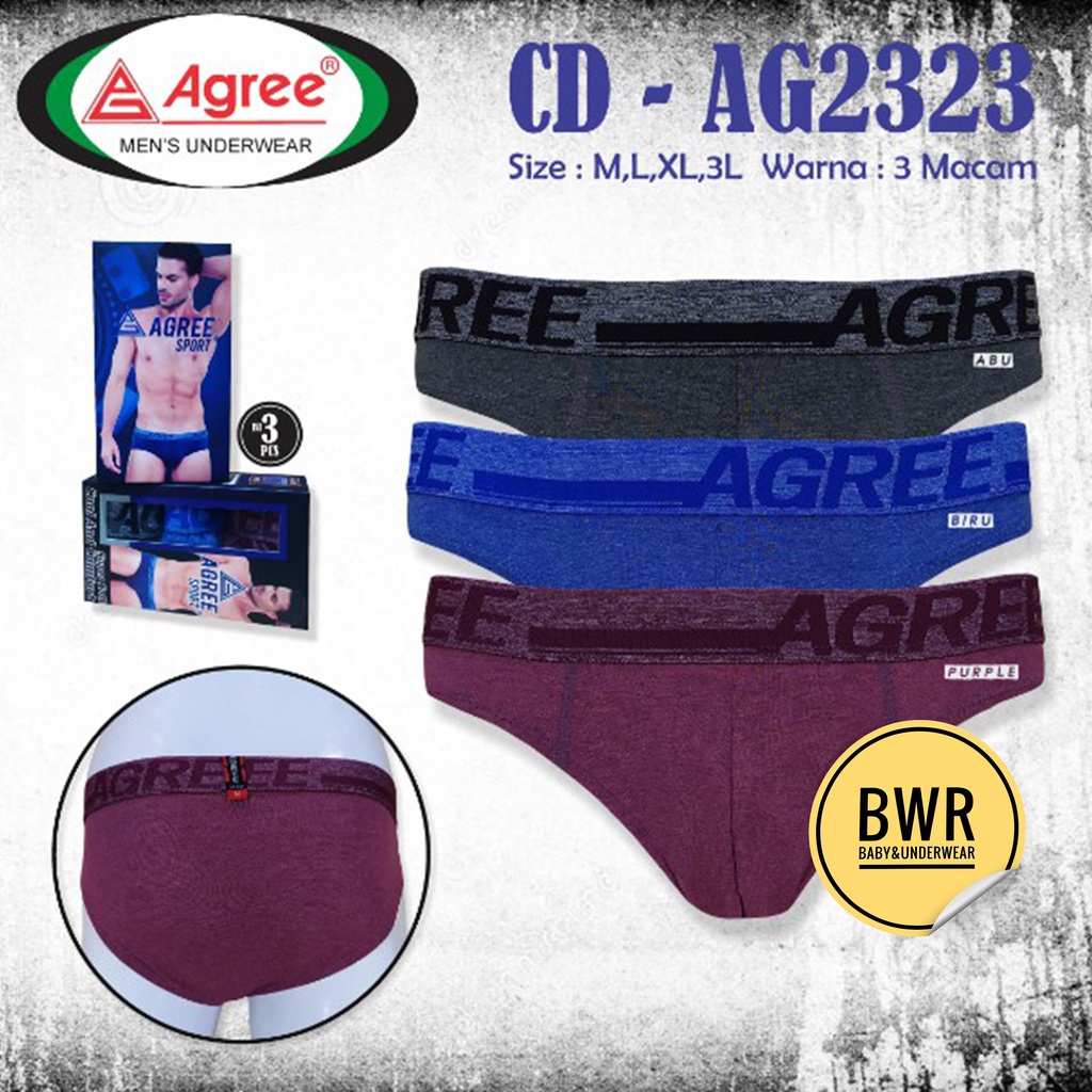 [ 3pc ] CD AGREE 2323 / Celana Dalam Pria Dewasa Agree Sport 2323 Pakaian Dalam Pria Adem | Bwr