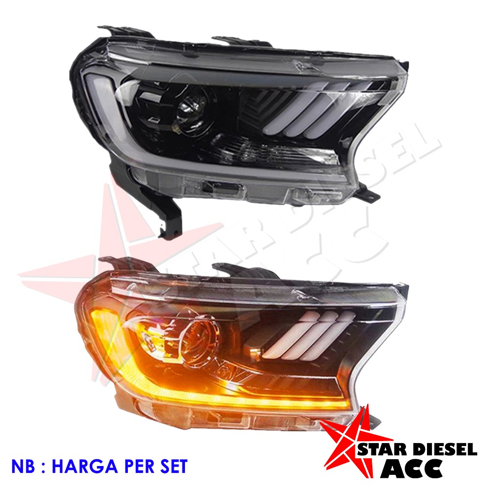 Jual LAMPU DEPAN RANGER T7 MUSTANG HEAD LAMP FORD RANGER Indonesia Shopee Indonesia