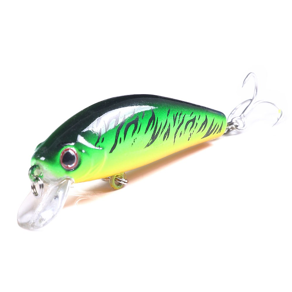 HENGJIA 9Pcs Sinking Minnow Fishing Lure 55mm 6.6g Umpan Pancing Bentuk Ikan Kecil Kail Swimbait Bass Bait Wobbler