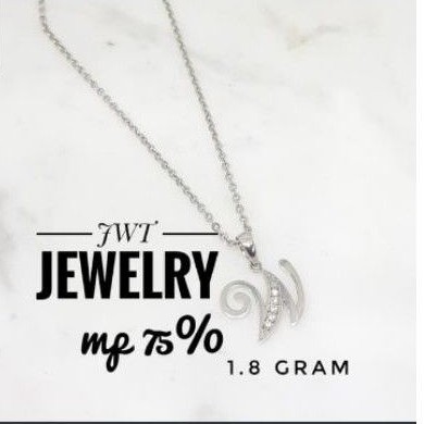 LIONTIN EMAS INITIAL ALPHABET HURUF W 75%